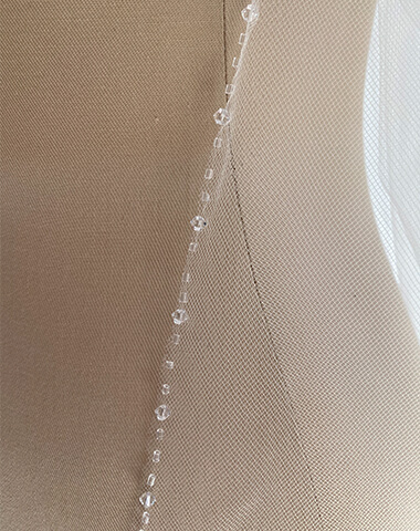 Peter Trends Bridal crystal bead trim veil V9113