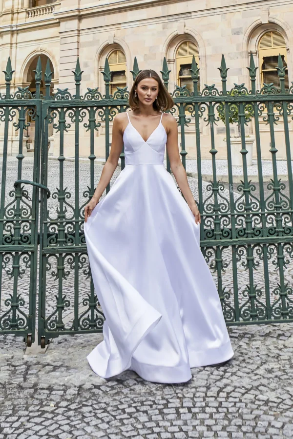Tania Olsen PO940 Ayla debutante, formal or bridal dress in pure white