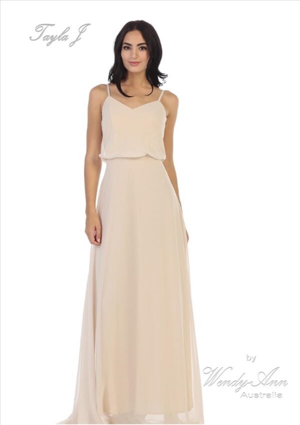 Wendy-Ann T8133 Bridesmaid or formal dress in champagne
