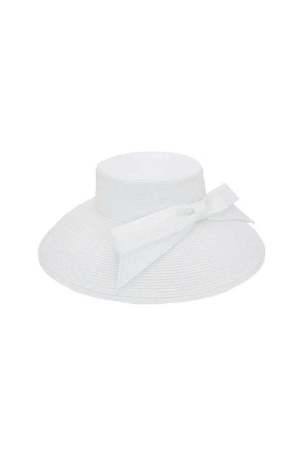 Morgan & Taylor Jess Droop hat in white with side bow