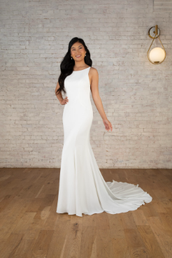 Stella York 7698 simple casual fit and flare wedding dress