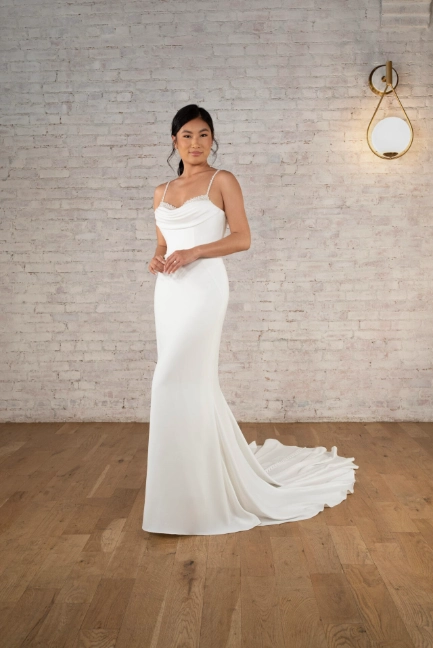 Stella York 7831 Column slip wedding dress