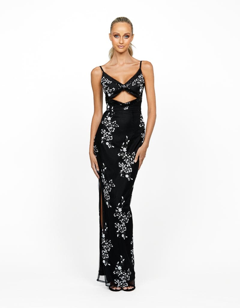Nightfall Trim Detail Cut Out Gown B55D05L - Image 2