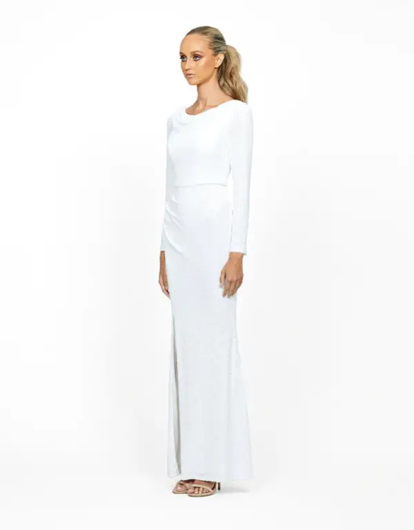 Bariano - Moon Draped Long Sleeve Gown B55D10L - Image 2