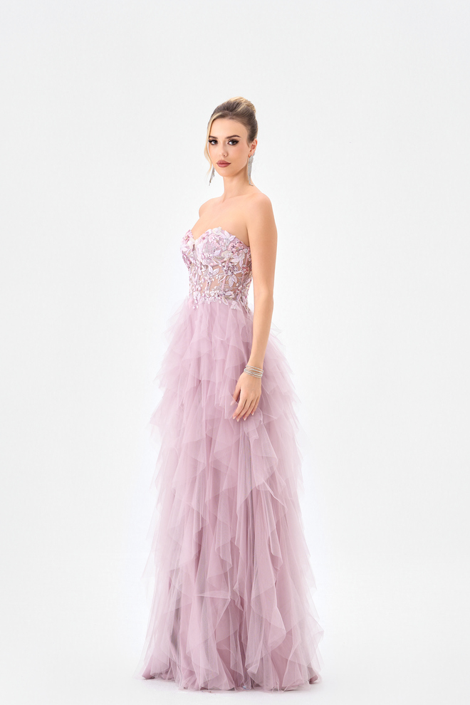 Faith Sheer Frill Gown B85D0406 - Image 4
