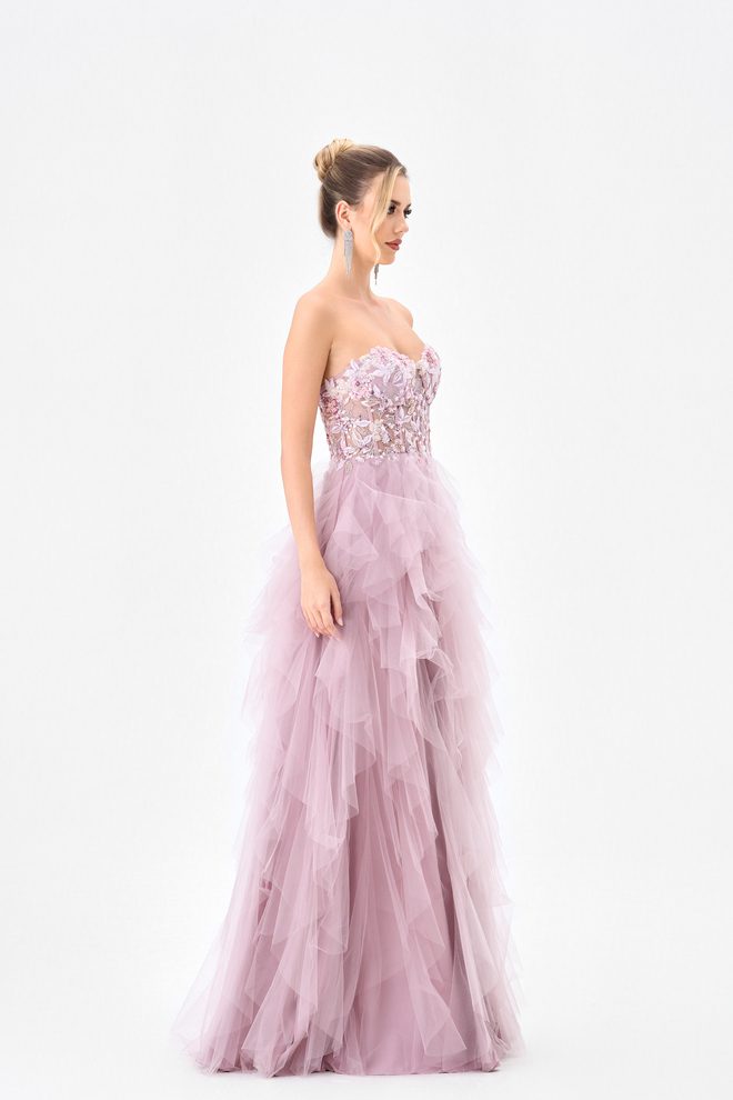 Faith Sheer Frill Gown B85D0406 - Image 5