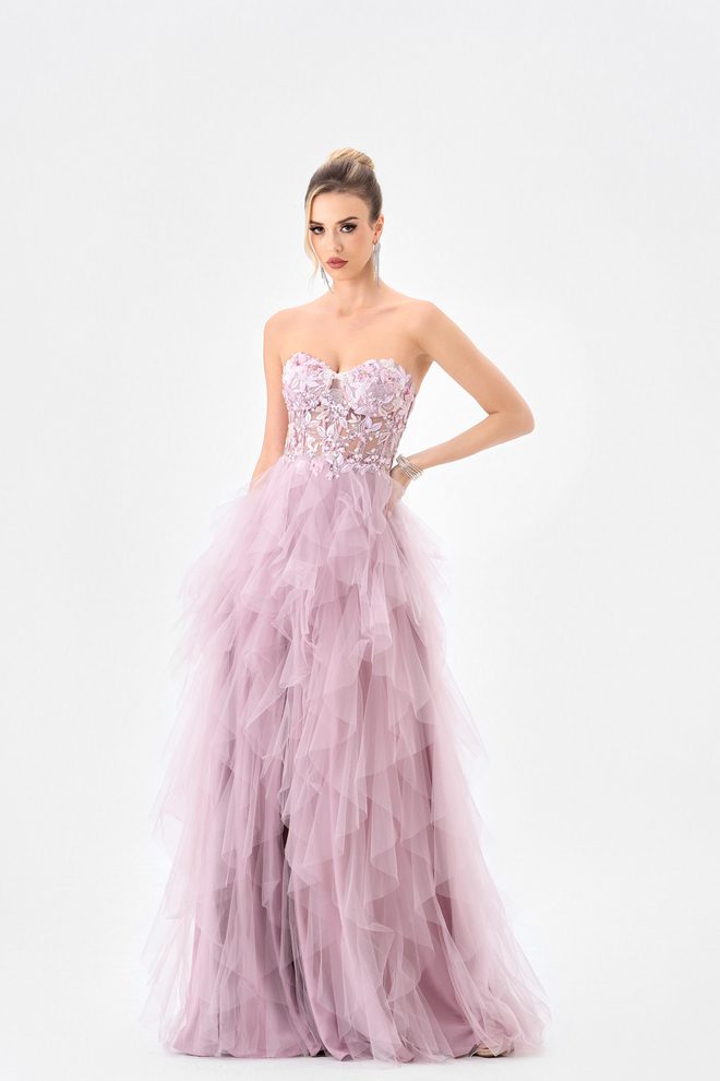 Faith Sheer Frill Gown B85D0406 - Image 6